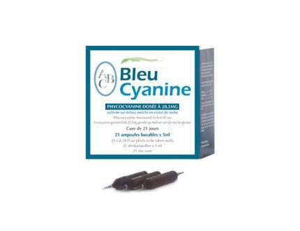 BLEUCYANINE    Gamme Phycocyanine (haute qualité) en 21 ampoules